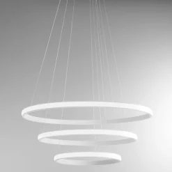 Lampadari Moderni-Gea Luce Lampadario moderno iole s3 bianco cerchi led 62w 3000k