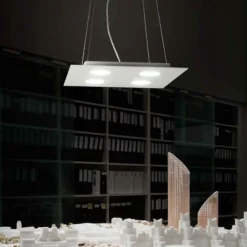 Lampadari Moderni-Affralux Lampadario moderno led bianco flet