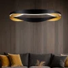 Lampadari Moderni-Selezionato da Mazzolaluce Lampadario moderno led cerchio design nero oro moderna