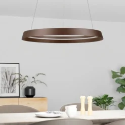 Lampadari Moderni-Selezionato da Mazzolaluce Lampadario moderno led circolare caffe spazzolato