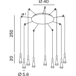 Lampadari Moderni-Perenz Illuminazione Lampadario moderno led 3000k bianco per soggiorno perenz cone