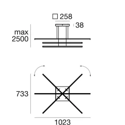 Lampadari Moderni-Linea Light Lampadario moderno led 2700k bianco straight p3