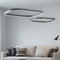 Lampadari Moderni-Gea Luce Lampadario moderno led 3000k criseide nero doppio diffusore