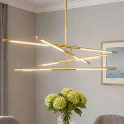Lampadari Moderni-Selezionato da Mazzolaluce Lampadario moderno led 3000k dimmerabile ottone minimalista