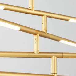 Lampadari Moderni-Selezionato da Mazzolaluce Lampadario moderno led 3000k dimmerabile ottone minimalista