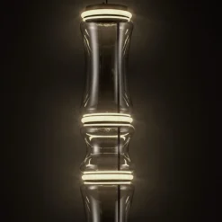 Lampadari Moderni-Selezionato da Mazzolaluce Lampadario moderno led tubolare nero vetro trasparente
