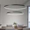 Lampadari Moderni-Affralux Lampadario moderno led 58w 3200k cerchi nero aluring