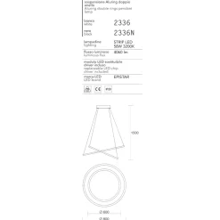 Lampadari Moderni-Affralux Lampadario moderno led 58w 3200k cerchi nero aluring