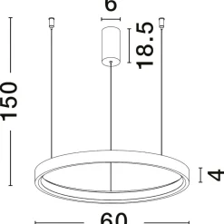 Lampadari Moderni-Selezionato da Mazzolaluce Lampadario moderno led 40w 3000k cerchio marrone spazzolato
