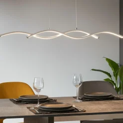 Lampadari Moderni-Eglo Lampadario moderno led 20w 3000k cromato per soggiorno lasana