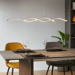 Lampadari Moderni-Eglo Lampadario moderno led 20w 3000k cromato per soggiorno lasana
