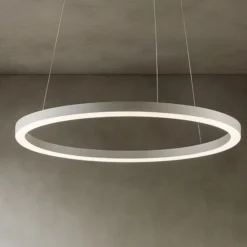 Lampadari Moderni-Vivida International Lampadario moderno led 38w 3000k dimmerabile hurricane vivida cerchio bianco