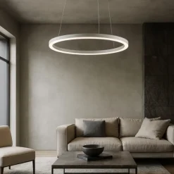 Lampadari Moderni-Vivida International Lampadario moderno led 38w 3000k dimmerabile hurricane vivida cerchio bianco