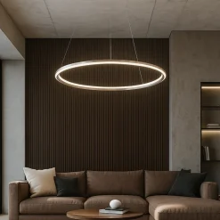 Lampadari Moderni-Perenz Illuminazione Lampadario moderno led 98w 3000k grigio titanio edge perenz