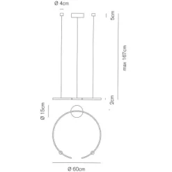 Lampadari Moderni-Vivida International Lampadario moderno led 25w 3000k 4000k vivida olympic nero