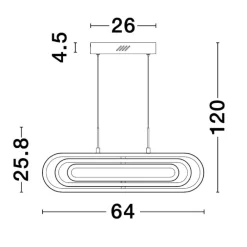 Lampadari Moderni-Selezionato da Mazzolaluce Lampadario moderno led 50w 3000k nero design orientabile