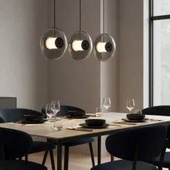 Lampadari Moderni-Selezionato da Mazzolaluce Lampadario moderno led 24w 3000k nero per soggiorno