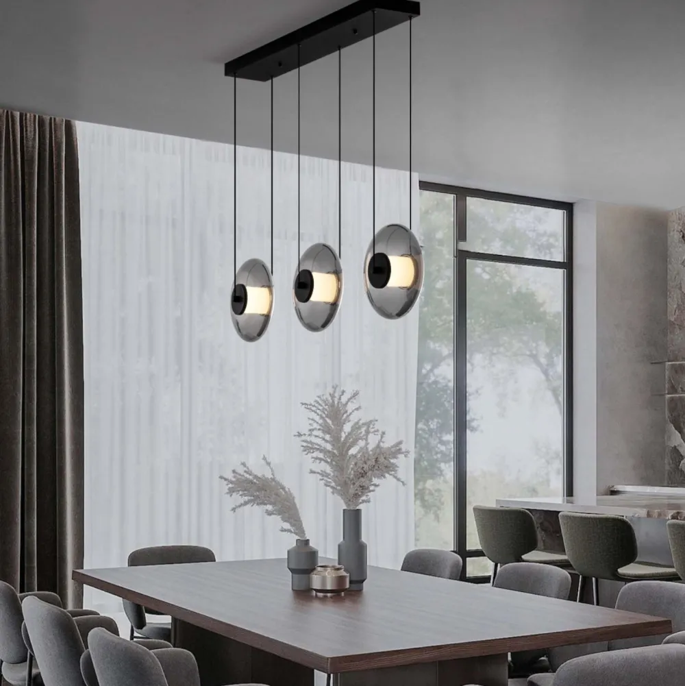 Lampadari Moderni-Selezionato da Mazzolaluce Lampadario moderno led 24w 3000k nero per soggiorno