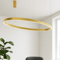 Lampadari Moderni-Gea Luce Lampadario moderno led 100w 3000k oro biemissione criseide