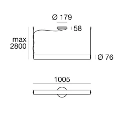 Lampadari Moderni-Linea Light Lampadario moderno tu-0 led 3000k tubolare