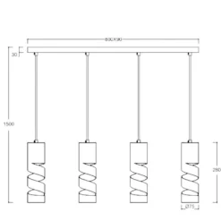 Lampadari Moderni-Selezionato da Mazzolaluce Lampadario moderno 4 luci cilindri beige e caffe moderna