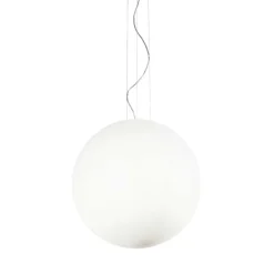 Lampadari Moderni-Ideal Lux Lampadario moderno mapa bianco sp1 d50 boccia di vetro bianco 50cm