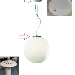Lampadari Moderni-Ideal Lux Lampadario moderno mapa bianco sp1 d50 boccia di vetro bianco 50cm