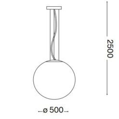 Lampadari Moderni-Ideal Lux Lampadario moderno mapa bianco sp1 d50 boccia di vetro bianco 50cm
