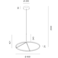 Lampadari Moderni-Vivida International Lampadario moderno meridiana bronzo led 51w 3000k 4000k vivida