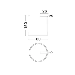 Lampadari Moderni-Selezionato da Mazzolaluce Lampadario moderno nero anello led 3000k per soggiorno