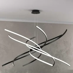 Lampadari Moderni-Top Light Lampadario moderno nero led 88w 3000k tornado toplight