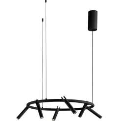 Lampadari Moderni-Ondaluce Lampadario moderno nero 6 luci led orientabili led 3000k teddy
