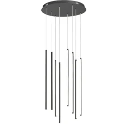 Lampadari Moderni-Ondaluce Lampadario moderno nero 8 luci genius led 3000k