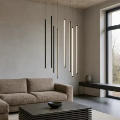 Lampadari Moderni-Ondaluce Lampadario moderno nero 8 luci genius led 3000k