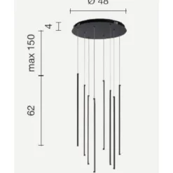 Lampadari Moderni-Ondaluce Lampadario moderno nero 8 luci genius led 3000k