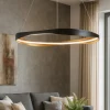 Lampadari Moderni-Selezionato da Mazzolaluce Lampadario moderno nero oro anello led 2700k-5000k con telecomando