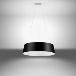 Lampadari Moderni-Stilnovo Lampadario moderno nero oxygen led 50w 3000k dimmerabile biemissione