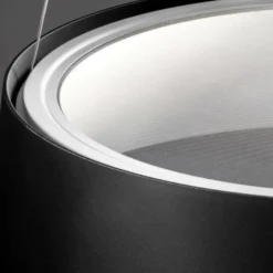 Lampadari Moderni-Stilnovo Lampadario moderno nero oxygen led 50w 3000k dimmerabile biemissione