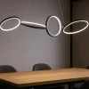 Lampadari Moderni-Selezionato da Mazzolaluce Lampadario moderno nero per soggiorno led 37w 3000k dimmerabile