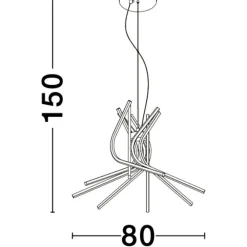 Lampadari Moderni-Selezionato da Mazzolaluce Lampadario moderno nero per soggiorno led dimmerabile 60w 3000k