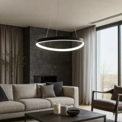 Lampadari Moderni-Selezionato da Mazzolaluce Lampadario moderno nero per soggiorno 3000k 48w triangolare