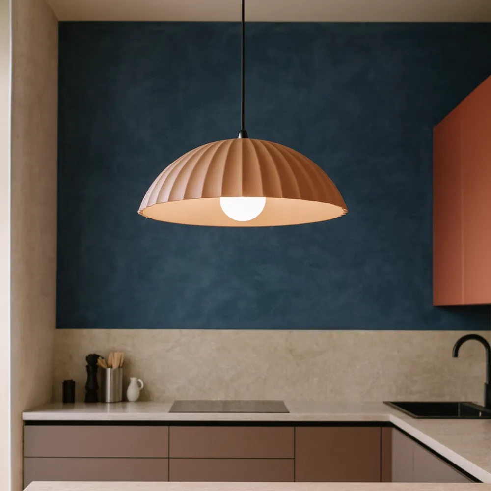 Lampadari Cucina-Ondaluce Lampadario moderno rustic in cemento ruggine