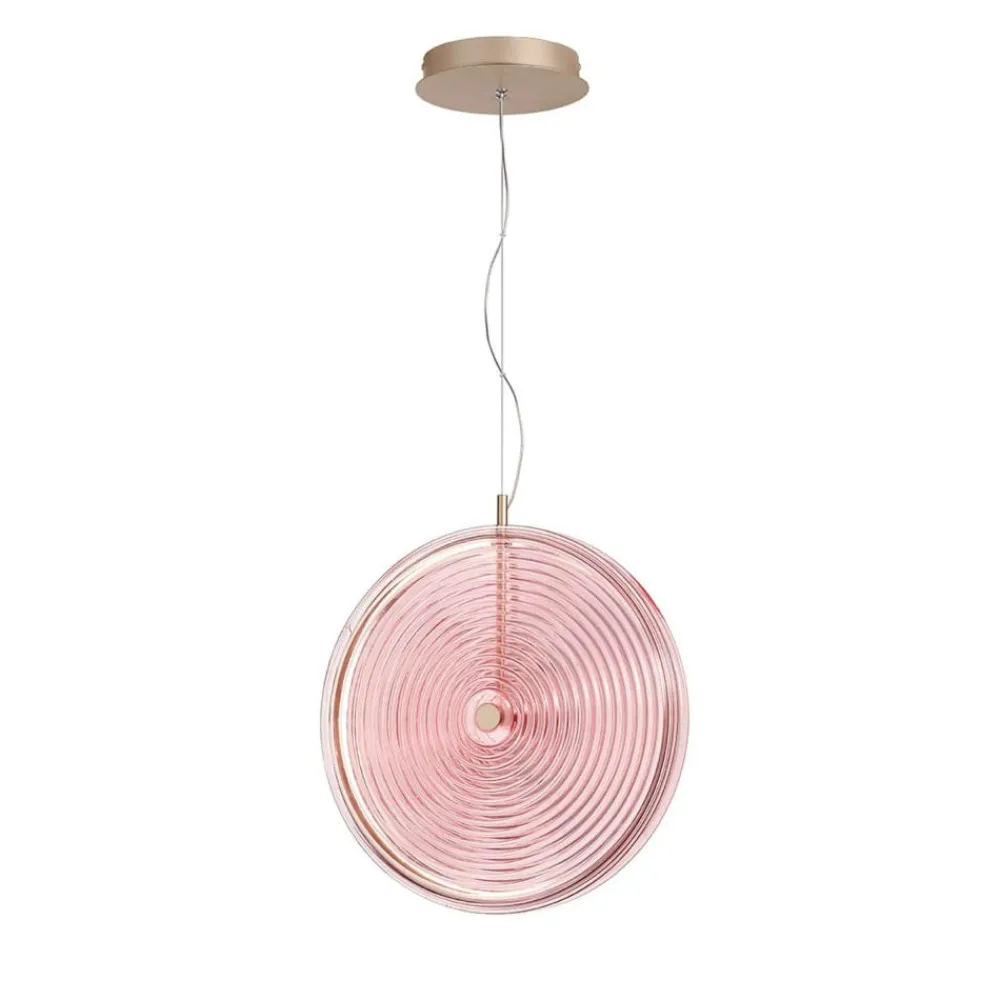 Lampadari Moderni-Ondaluce Lampadario moderno jokey gr vetro rosa led 3000k 45cm