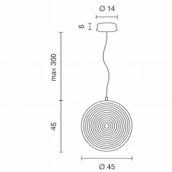Lampadari Moderni-Ondaluce Lampadario moderno jokey gr vetro rosa led 3000k 45cm