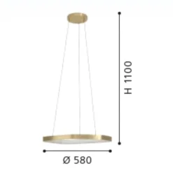 Lampadari Moderni-Eglo Lampadario moderno oro led 3000k dimmerabile per soggiorno