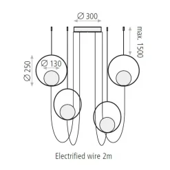 Lampadari Moderni-Selezionato da Mazzolaluce Lampadario moderno oro led 20w 3000k per soggiorno