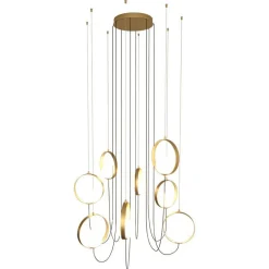 Lampadari Moderni-Selezionato da Mazzolaluce Lampadario moderno oro per soggiorno a cascata led 40w 3000k