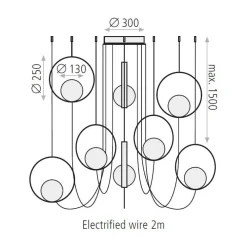 Lampadari Moderni-Selezionato da Mazzolaluce Lampadario moderno oro per soggiorno a cascata led 40w 3000k