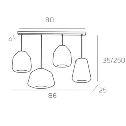 Lampadari Moderni-Top Light Lampadario moderno oro soggiorno vetri bianco ambra