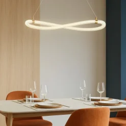 Lampadari Moderni-Selezionato da Mazzolaluce Lampadario moderno oro tubo di silicone cerchio led 15w 3000k
